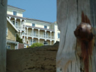 Wellington Hotel, Ventnor.  Through the breakwater.