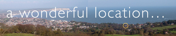 Panorama showing Luccombe Villa, IOW