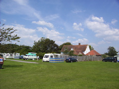 Camp site by the sea in West Wittering